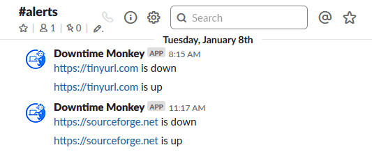 Slack downtime alert notification Slack downtime alert notification